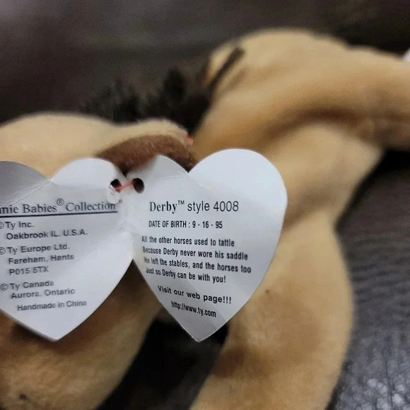 TY Beanie Baby - DERBY the Horse (with star) (8 inch) September 16, 1995 - Picture 5 of 9